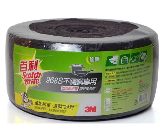 【3M】968S不鏽鋼專用強效除垢型鋼絨菜瓜布 ( 60片入 /捲) 