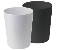 美耐皿圓型垃圾桶-黑/白