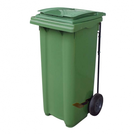 腳踏式二輪回收托桶(綠) 120L